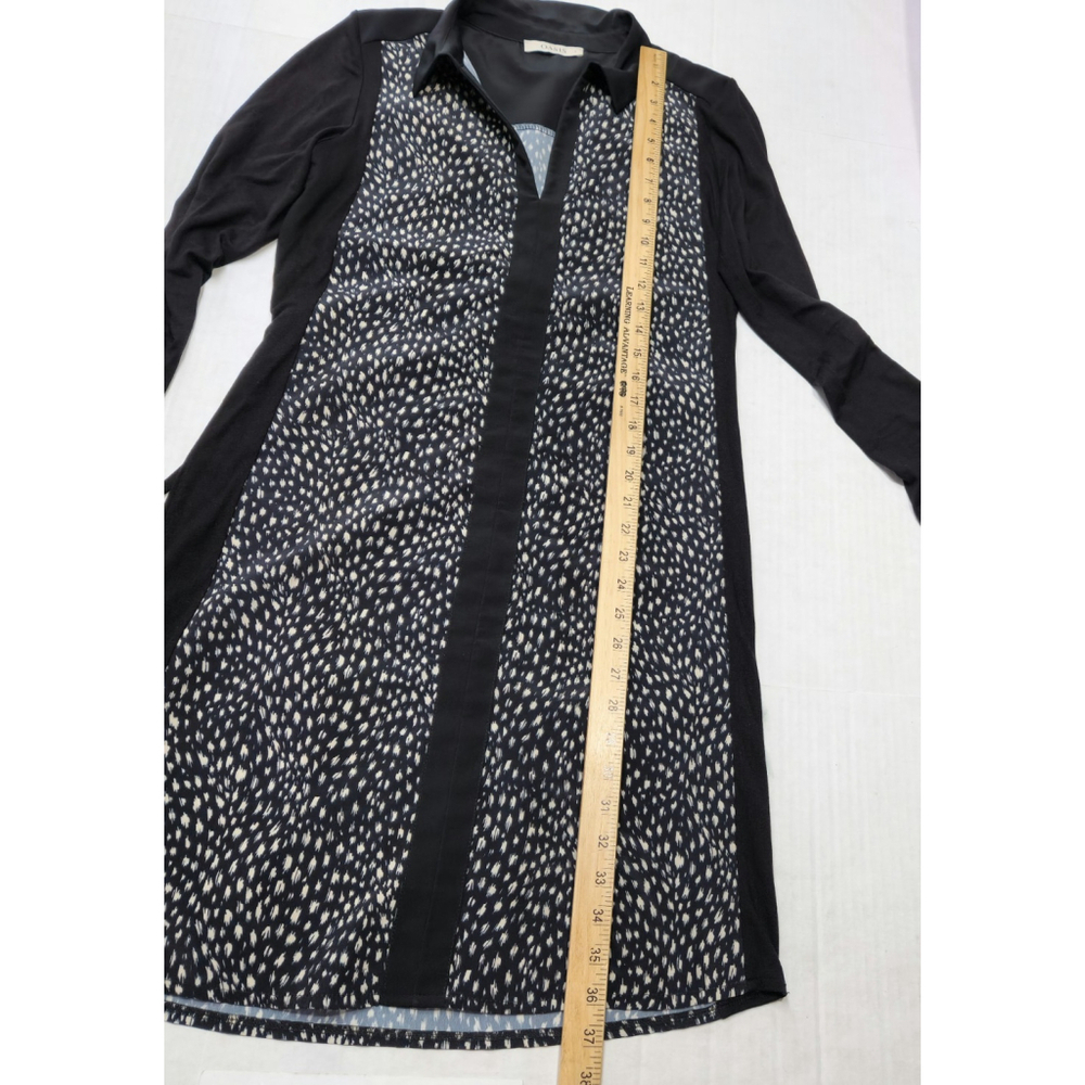 Oasis Animal Print Shirt Dress Black White Collared Long Sleeve S Chic Aesthetic - Picture 8 of 14
